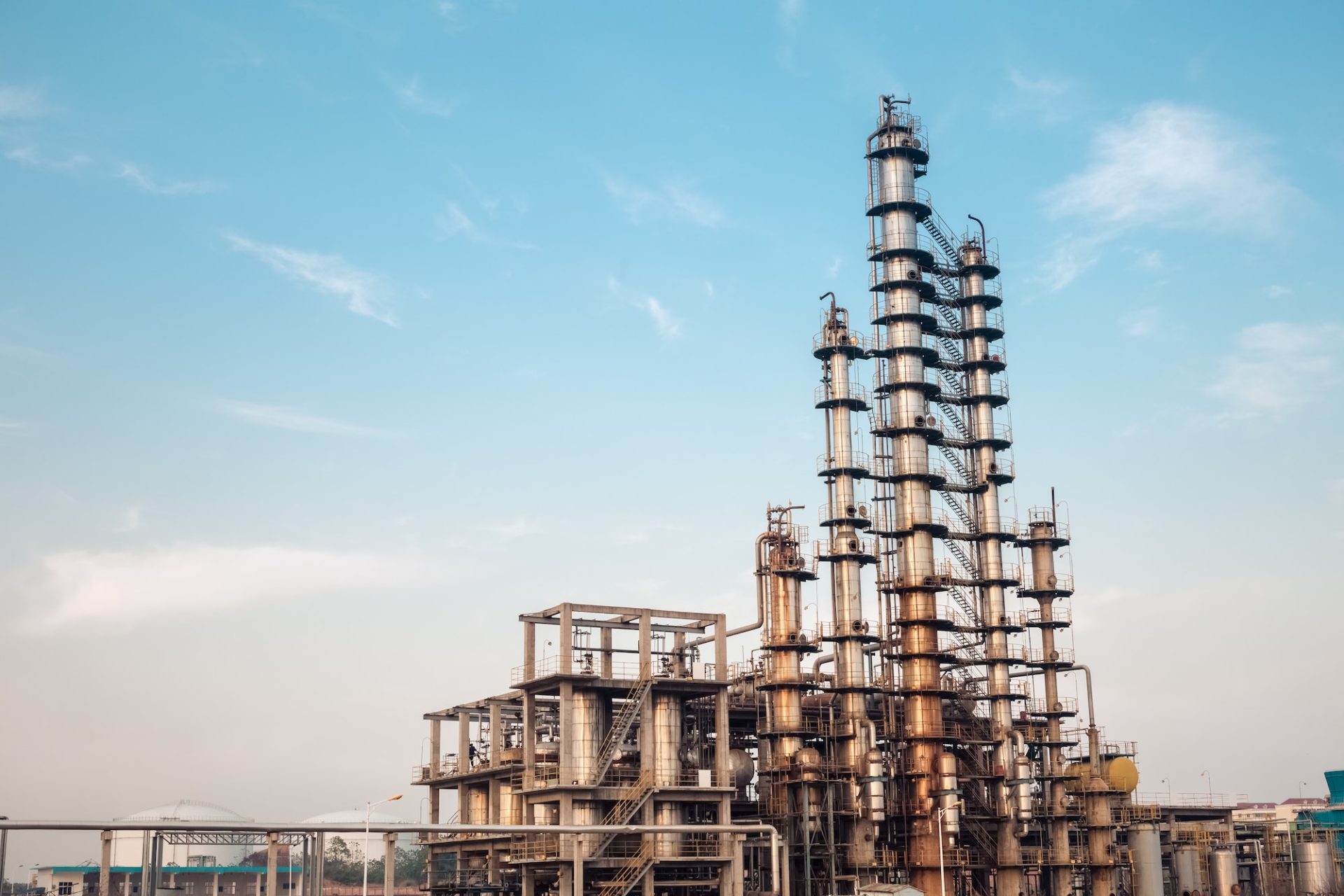 chemical plant equipment closeup